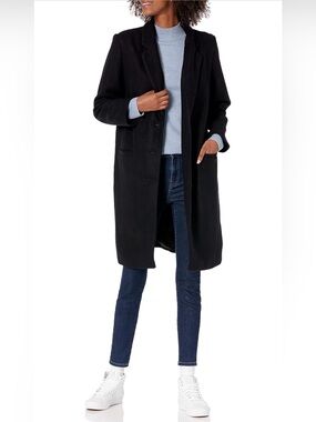 Amazon Essentials Black I Long Wool-Blend Coat - size L